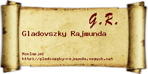 Gladovszky Rajmunda névjegykártya